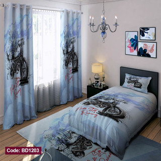 روتختی پسرانه طرح موتور سیکلت رنگ ابی کد BD1203