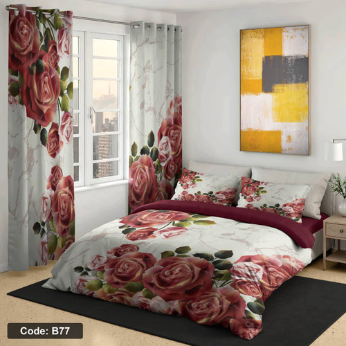 روتختی دونفره چاپی گل دار کدb77